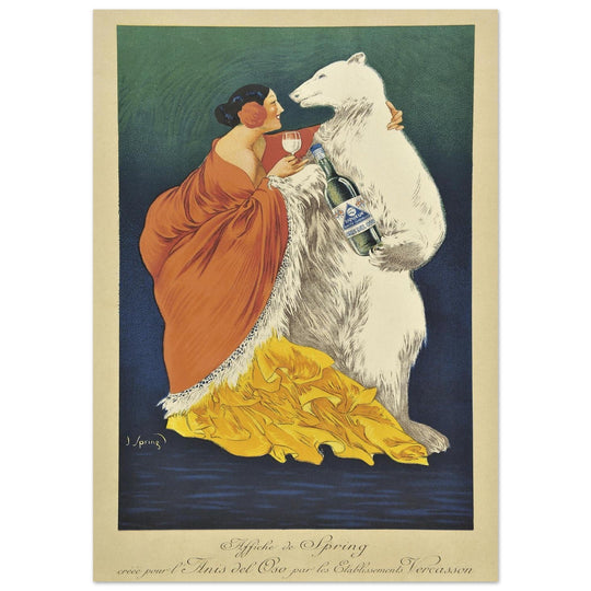 Anis del Oso liqueur vintage art nouveau advertising.