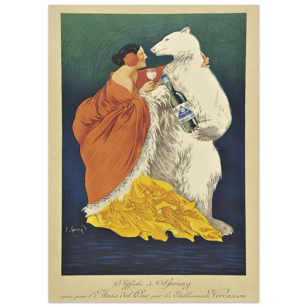 Anis del Oso liqueur vintage art nouveau advertising.