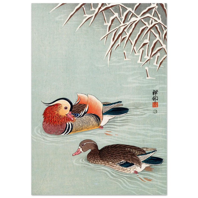 Mandarin ducks by Ohara Koson