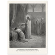 Gustave Dore The Bible engraving print . Jesus raising up the daughter of Jairus miracle .