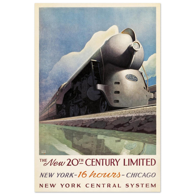 New York Central System vintage advertising for train travel.