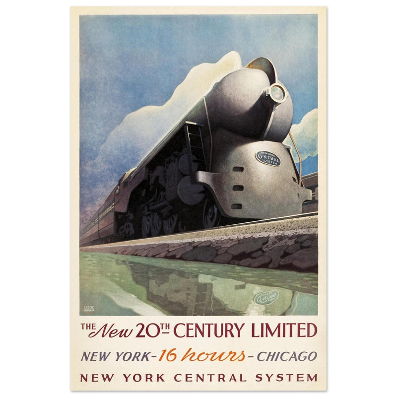 New York Central System vintage advertising for train travel.