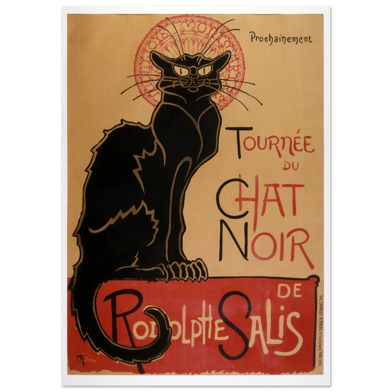 For the nightclub "Tournée du Chat Noir poster reproduction Théophile Steinlen 1896