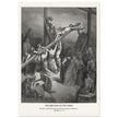 Gustave Dore The Bible engraving print . The Crucifixion  illustration .The erection of the cross.