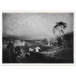 John Martin Paradise Lost Heaven – the Rivers of Bliss. Vintage mezzotint engraving .