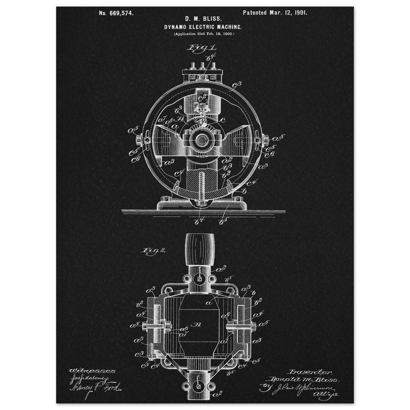Dynamo electric machine patent by D M Bliss.