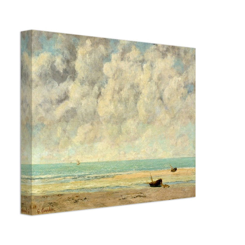 The calm sea by Gustave Courbet 1869.  antique painting.