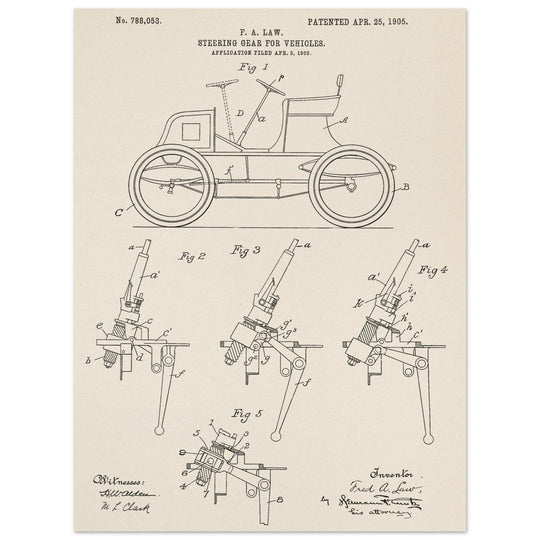 Steering Gear for vehicles patent illustration.