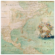 Ancient map of North America poster reproduction of 1681. Carte de l'Amérique Septentrionale et Partie Meridionale by Jean-Baptiste Louis Franquelin