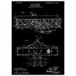 Flying machine patent 1906 by the Wright brothers. Vintage airplane.