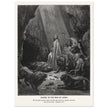 Gustave Dore The Bible engraving print . Daniel in the den of lions illustration .
