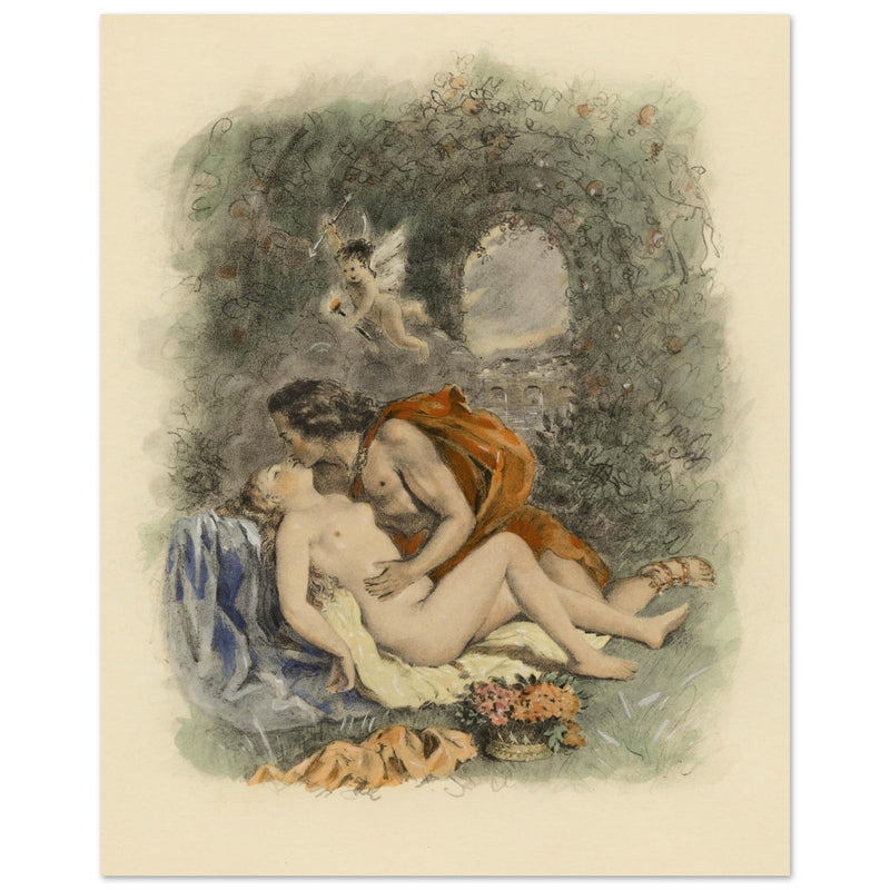 Paul Emile Becat erotic illustration Les Baiseres VI ( The Kisses ) Ecstasy