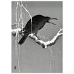 Crow on snowy tree branch by Ohara Koson, ,