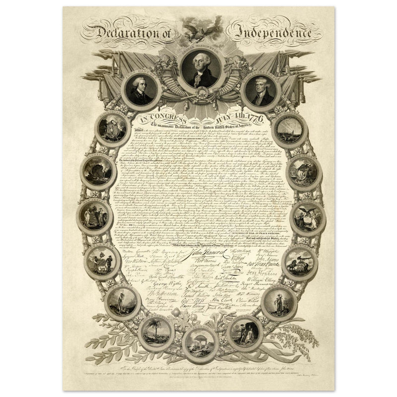Declaration of Independence of America manuscript. 1819 by John Binns.