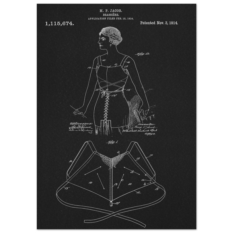 Brassiere patent drawing by M P Jacob.