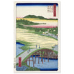 Sugatami Bridge, Omokage Bridge and the Gravel Pit at Takata by Utagawa Hiroshige, japanese woodblock  artist