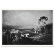 John Martin Paradise Lost Heaven – the Rivers of Bliss. Vintage mezzotint engraving .