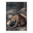 John Bauer the little princess and the bear vintage illustration . From the fairy tale Bella's Glorious Adventure.