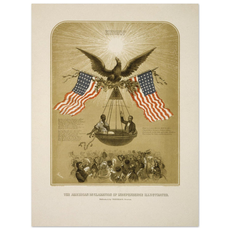 The American Declaration of Independence illustrated in 1861.  reproduction