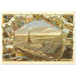 Exposition Universelle de Paris 1889. Eiffel Tower and Paris city view.
