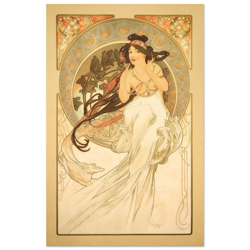 Art Nouveau Alphonse Mucha antique painting.