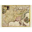 Ancient map of the United Stated Louisiana french region in 1687 by Johan Baptist Homann