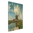Old dutch windmill painting by Paul Gabriel XIX Century.