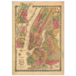 1886 New York City vintage map by G. W & C.B Colton. Antique maps