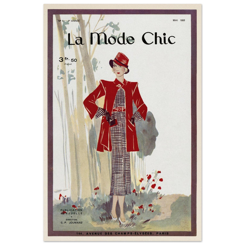 La Mode Chic old vintage fashion magazine cover from the 30s.