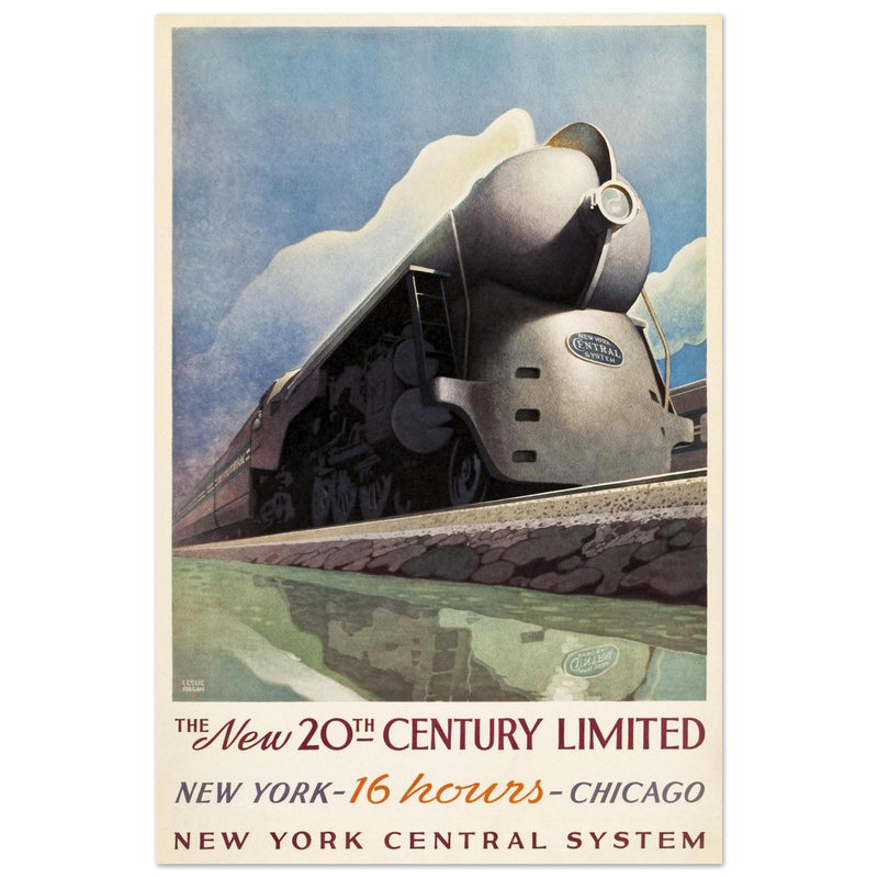 New York Central System vintage advertising for train travel.
