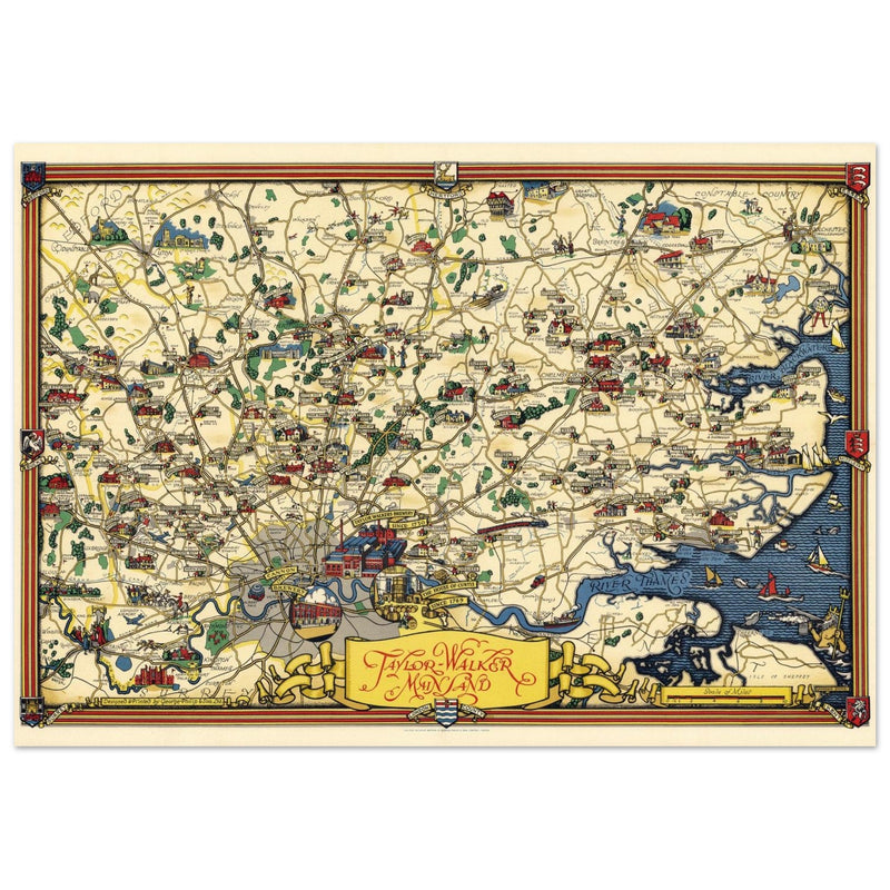 United Kindon Greater London vintage map  by Taylor Walker & Co.