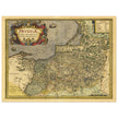 Ancient map of Prussia by Abraham Ortelius. Historic vintage map of 1570.