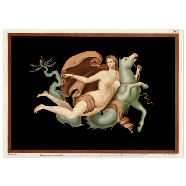 A Nereid sea nymph riding on a sea monster  hippocampus by Victor Steeger