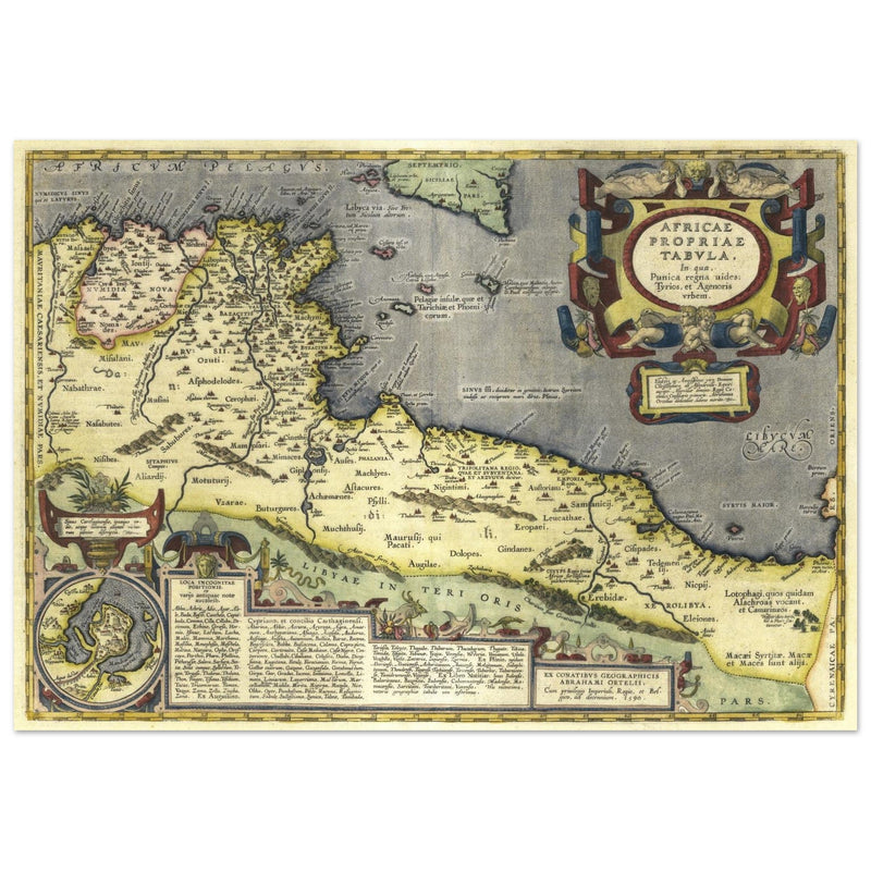 Ancient map of North Africa. Africae Propriae Tabula by Abraham Ortelius