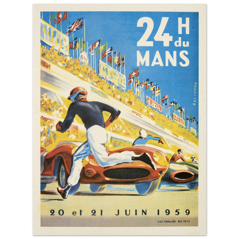 Le Mans 24 hours car race in 1959 by Michel Beligond.