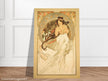 Art Nouveau Alphonse Mucha antique painting.