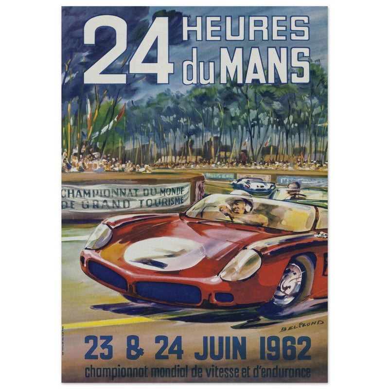 Le Mans race 1962 by Michel Beligond vintage poster .