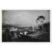 John Martin Paradise Lost Heaven – the Rivers of Bliss. Vintage mezzotint engraving .