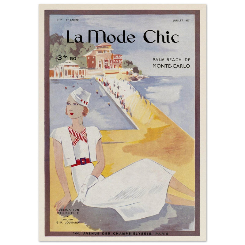 La Mode Chic old vintage fashion magazine cover from the 30s.