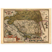 Ancient map of China by cartographer Abraham Ortelius 1584. Vintage historic map.