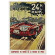 Michel beligond 24 hours Le Mans race 1961 vintage poster . Ferrari classic racing car.