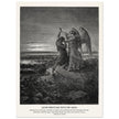 Gustave Dore The Bible engraving print . Jacob wrestling with the angel .