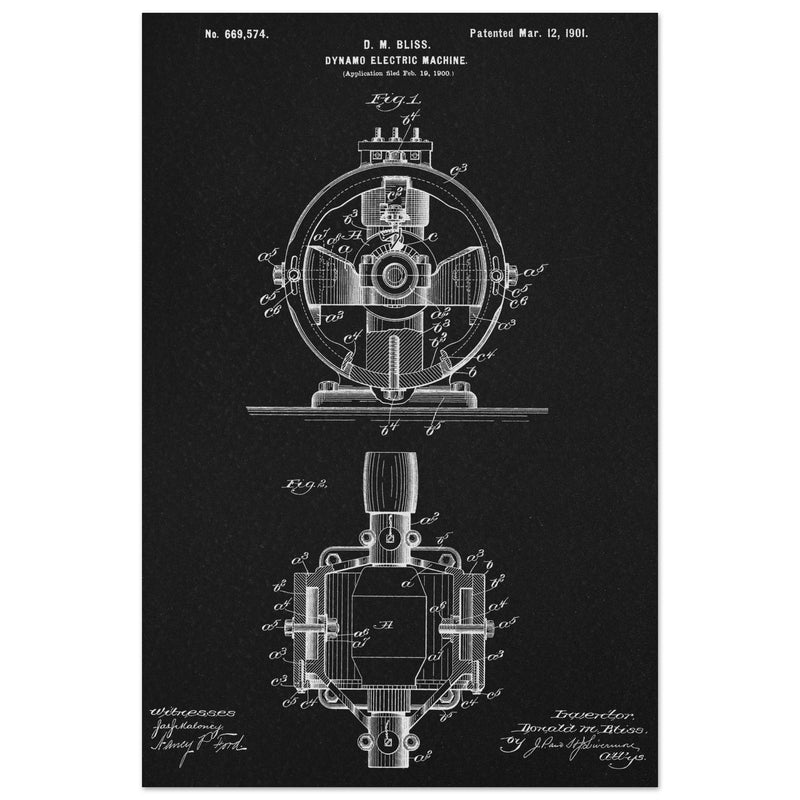 Dynamo electric machine patent by D M Bliss.