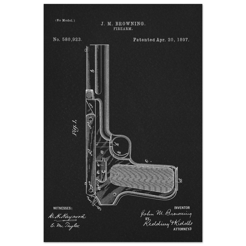 Firearm mechanism patent by John M. Browning.