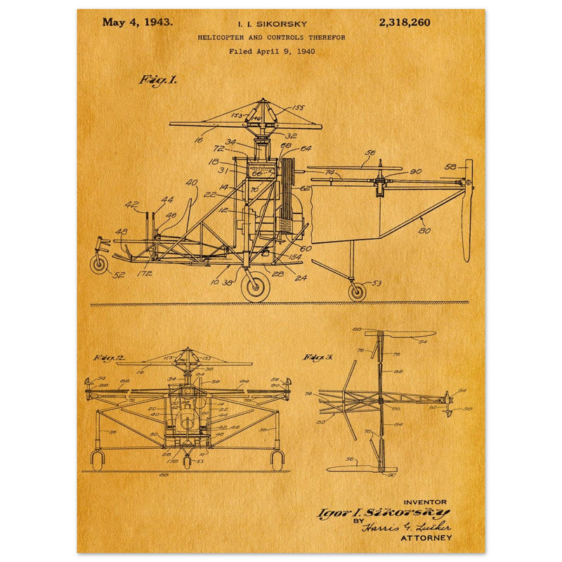 Helicopter patent by Igor Sikorsky