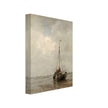 Jacob Maris old marine painting Bluff-bowed Fishing Boat on the Beach at Scheveningen.