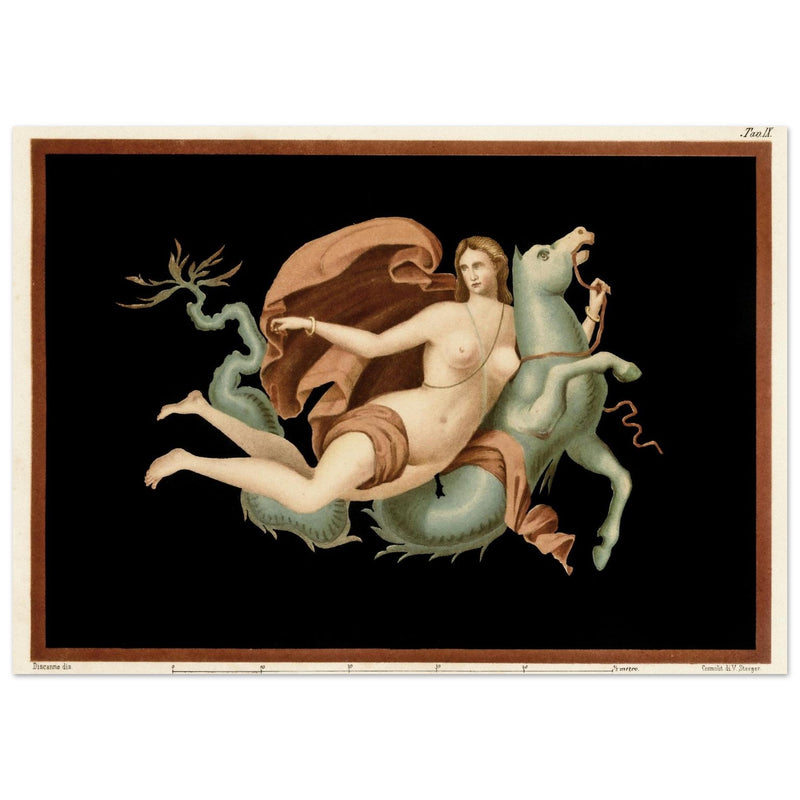 A Nereid sea nymph riding on a sea monster  hippocampus by Victor Steeger
