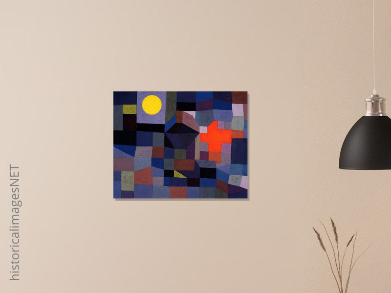 Paul Klee Fire at Full Moon abstract painting.   .