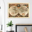 1638 Double hemisphere old world map by Hendrik Hondius.