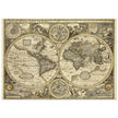 Old World map 1626. John Speed famous double hemisphere cartography with beautiful illustrations.